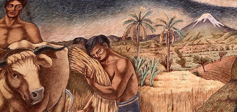 George Biddle, War and Peace (detail), 1945. Mural and bas-relief. Supreme Court of Mexico